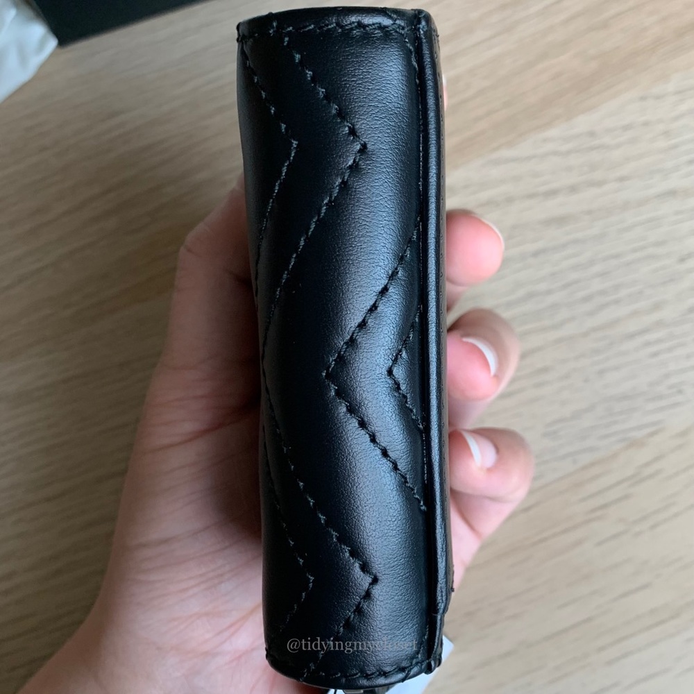 *SOLD* NWT Gucci GG Marmont Black Matelasse Mini Quilted Accordion Zip Wallet - Picture 9 of 17
